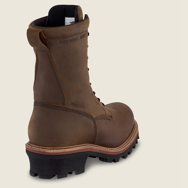 Red Wing Mens Loggermax - 9-inch Waterproof Toe Logger - Safety Boots Brown - 0458FLRMY